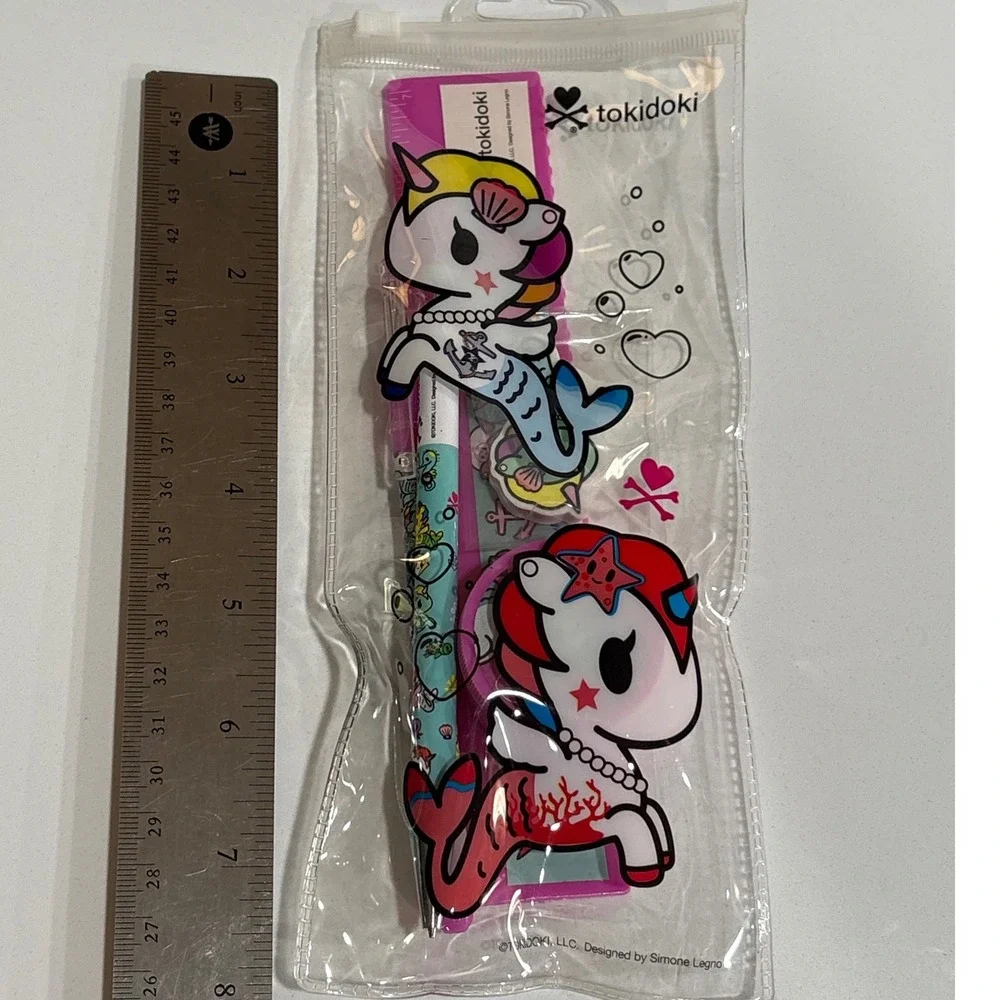 Tokidoki Stationery Set Pencil‎ Ruler Eraser Kids School Supplies New Mermaid